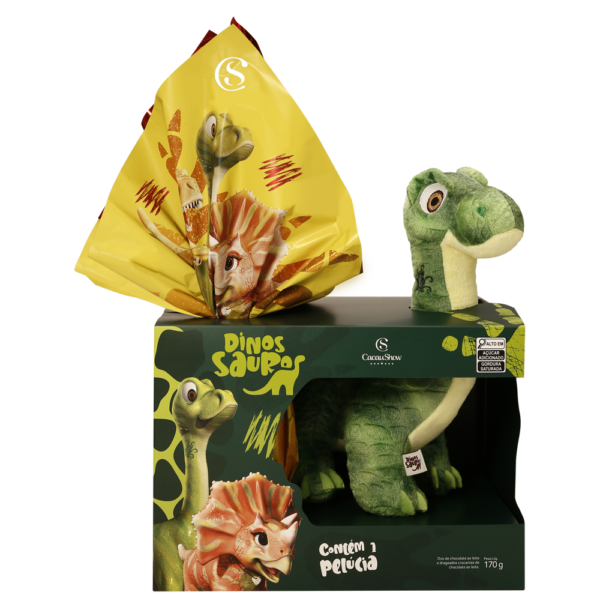 Ovo de Páscoa ao Leite Dinossauros Pelúcia Dylan 170g